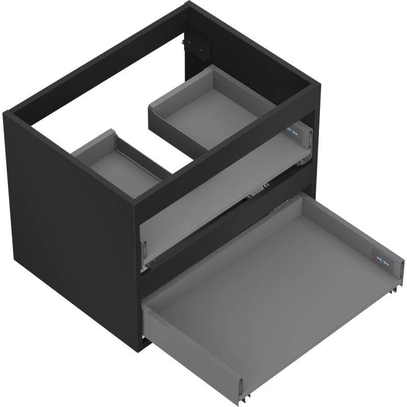 Mexen Box-A korpus szafki podumywalkowej 60 cm, 2 szuflady, czarny mat - 91AX0-0600-470-2-71