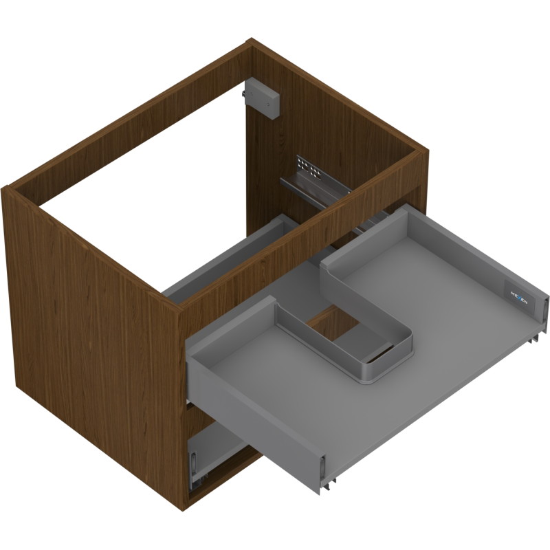 Mexen Box-A korpus szafki podumywalkowej 60 cm, 2 szuflady, orzech - 91AX0-0600-470-2-86