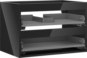 Mexen Box-A korpus szafki podumywalkowej 70 cm, 2 szuflady, czarny połysk - 91AX0-0700-470-2-70