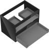 Mexen Box-A korpus szafki podumywalkowej 70 cm, 2 szuflady, czarny połysk - 91AX0-0700-470-2-70