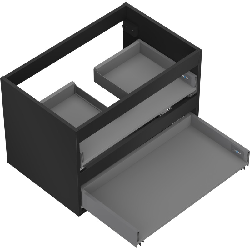 Mexen Box-A korpus szafki podumywalkowej 70 cm, 2 szuflady, czarny mat - 91AX0-0700-470-2-71