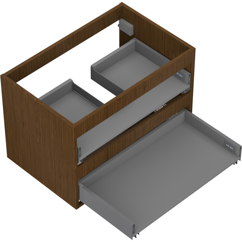 Mexen Box-A korpus szafki podumywalkowej 70 cm, 2 szuflady, orzech - 91AX0-0700-470-2-86