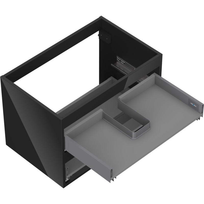 Mexen Box-A korpus szafki podumywalkowej 70 cm, 2 szuflady, czarny połysk - 91AX0-0700-470-2-70