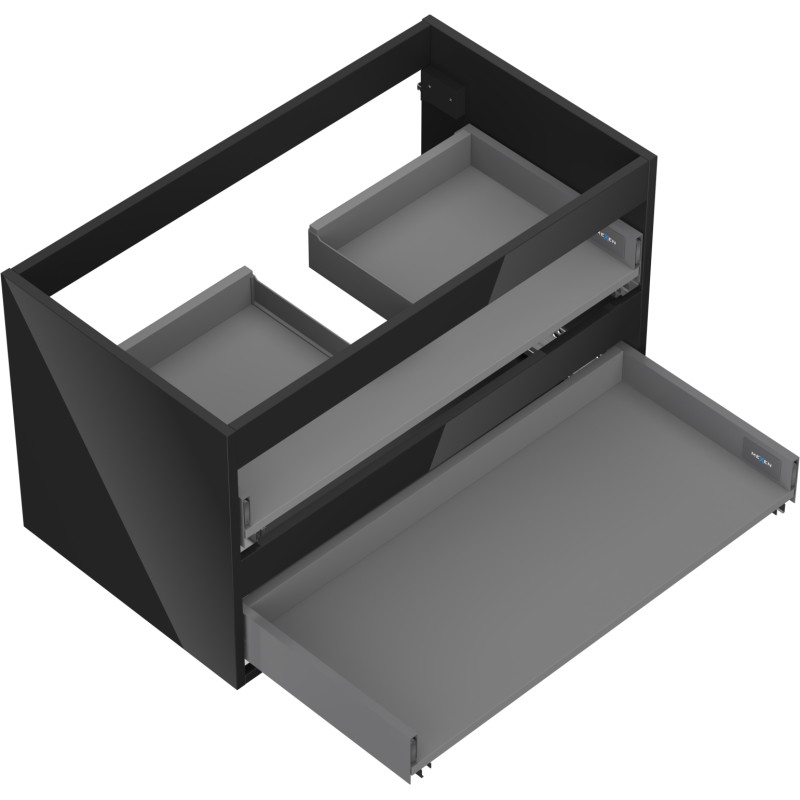 Mexen Box-A korpus szafki podumywalkowej 80 cm, 2 szuflady, czarny połysk - 91AX0-0800-470-2-70