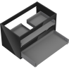 Mexen Box-A korpus szafki podumywalkowej 80 cm, 2 szuflady, czarny połysk - 91AX0-0800-470-2-70
