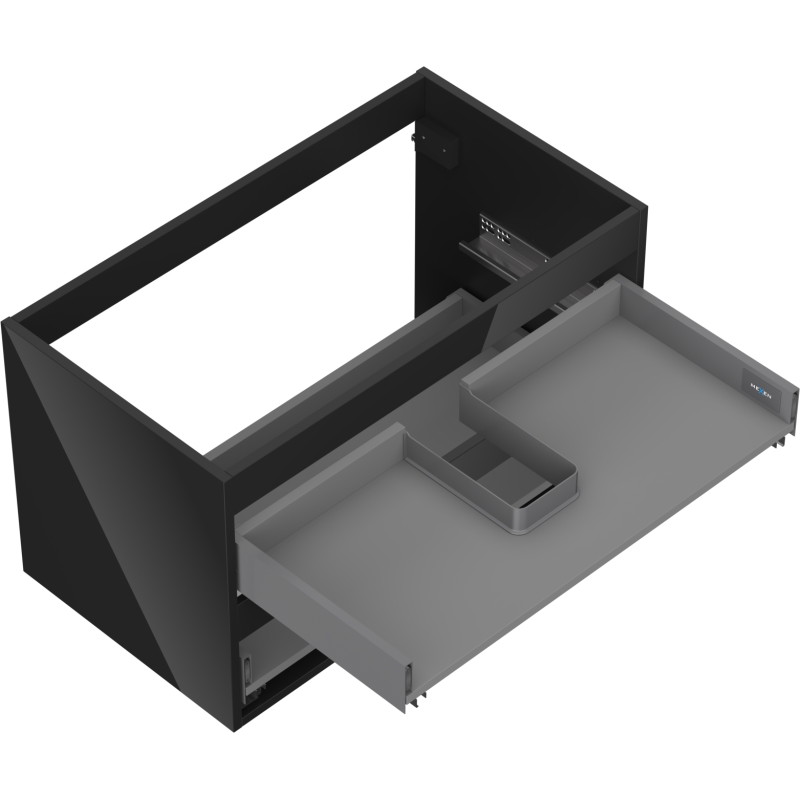 Mexen Box-A korpus szafki podumywalkowej 80 cm, 2 szuflady, czarny połysk - 91AX0-0800-470-2-70