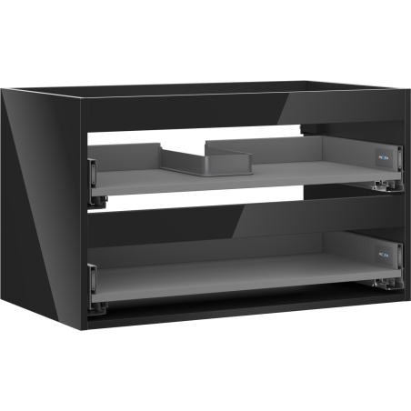 Mexen Box-A korpus szafki podumywalkowej 80 cm, 2 szuflady, czarny połysk - 91AX0-0800-470-2-70