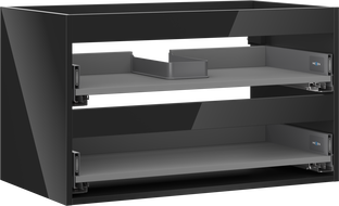 Mexen Box-A korpus szafki podumywalkowej 80 cm, 2 szuflady, czarny połysk - 91AX0-0800-470-2-70