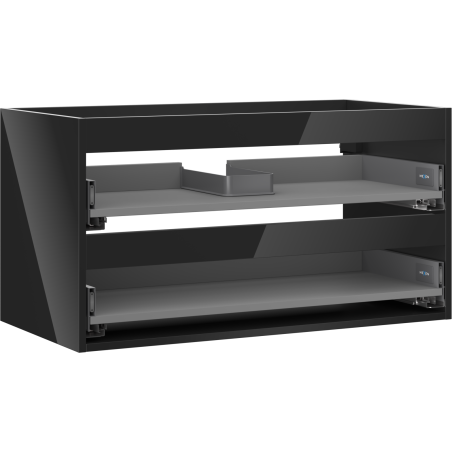 Mexen Box-A korpus szafki podumywalkowej 90 cm, 2 szuflady, czarny połysk - 91AX0-0900-470-2-70