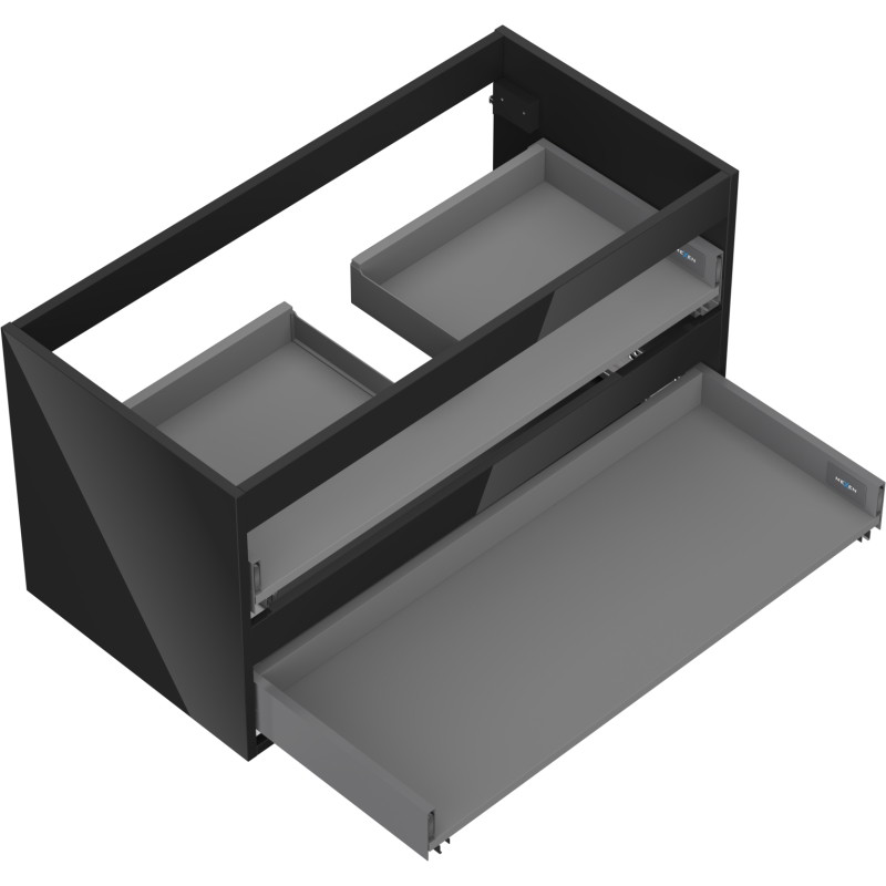 Mexen Box-A korpus szafki podumywalkowej 90 cm, 2 szuflady, czarny połysk - 91AX0-0900-470-2-70