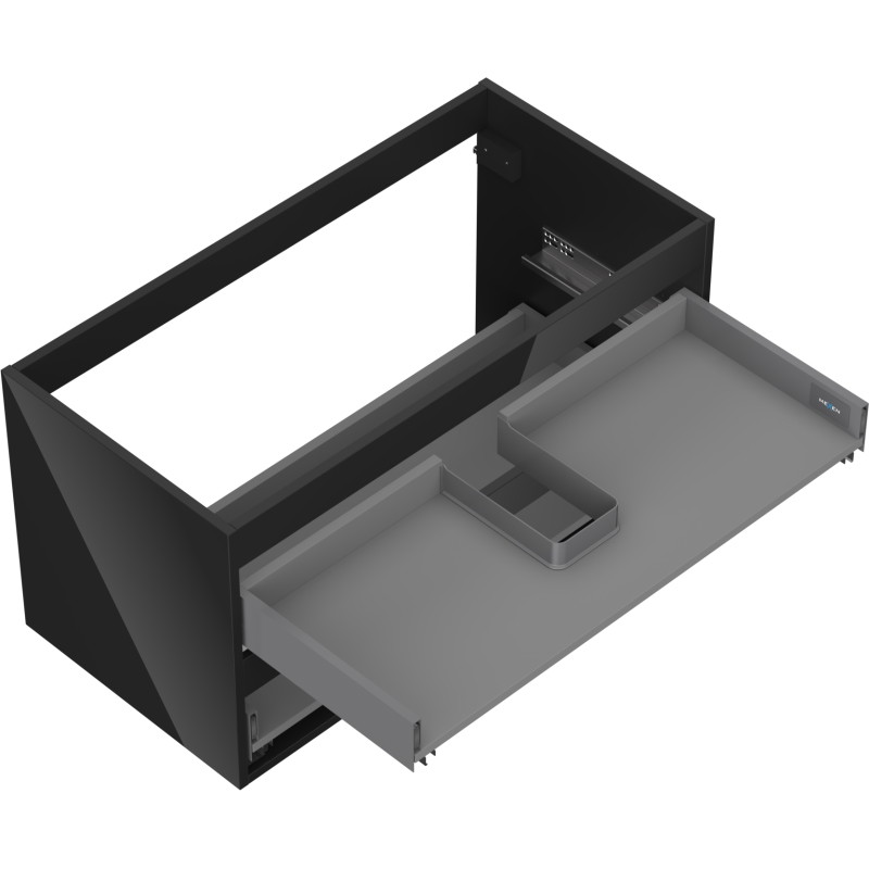 Mexen Box-A korpus szafki podumywalkowej 90 cm, 2 szuflady, czarny połysk - 91AX0-0900-470-2-70