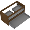 Mexen Box-A korpus szafki podumywalkowej 90 cm, 2 szuflady, orzech - 91AX0-0900-470-2-86