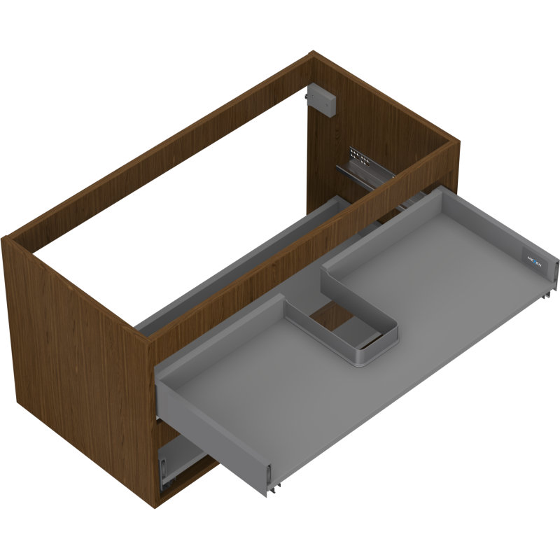 Mexen Box-A korpus szafki podumywalkowej 90 cm, 2 szuflady, orzech - 91AX0-0900-470-2-86