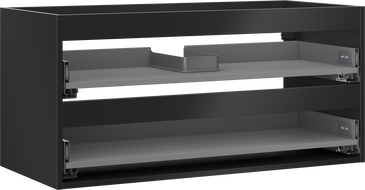 Mexen Box-A korpus szafki podumywalkowej 100 cm, 2 szuflady, czarny mat - 91AX0-1000-470-2-71