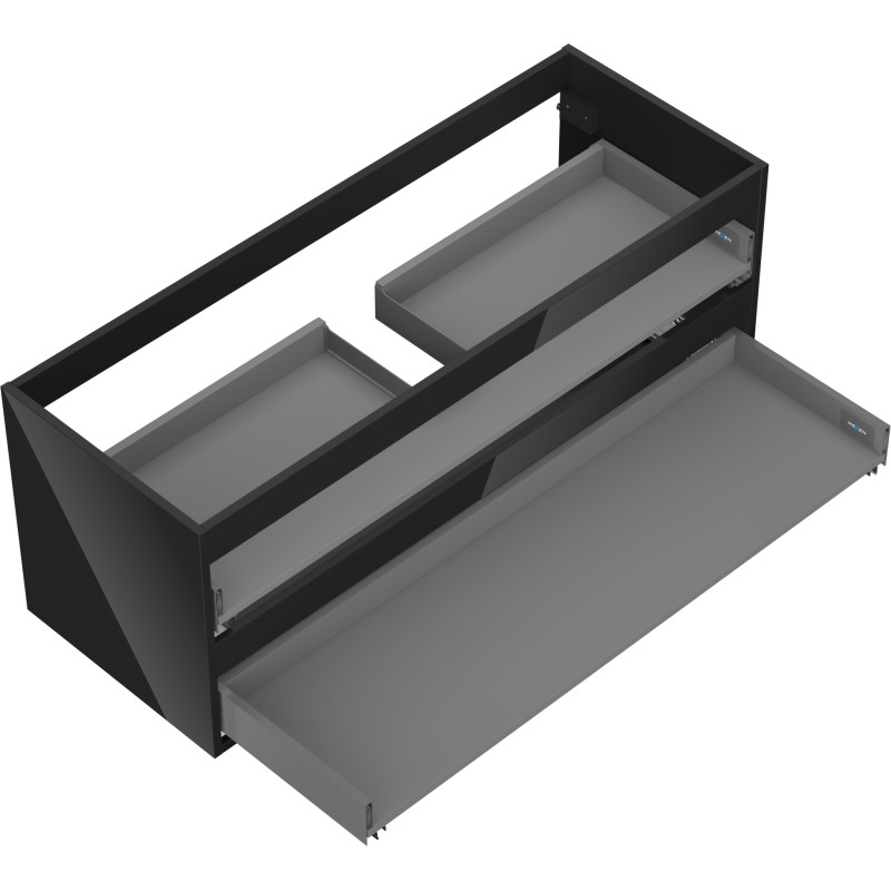 Mexen Box-A korpus szafki podumywalkowej 120 cm, 2 szuflady, czarny połysk - 91AX0-1200-470-2-70