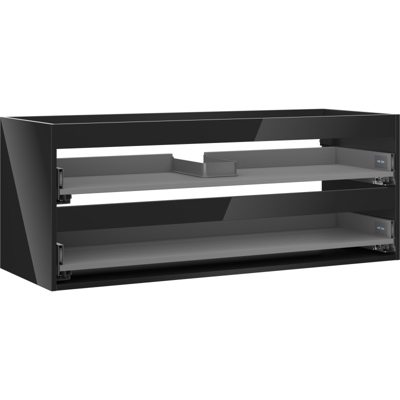 Mexen Box-A korpus szafki podumywalkowej 120 cm, 2 szuflady, czarny połysk - 91AX0-1200-470-2-70