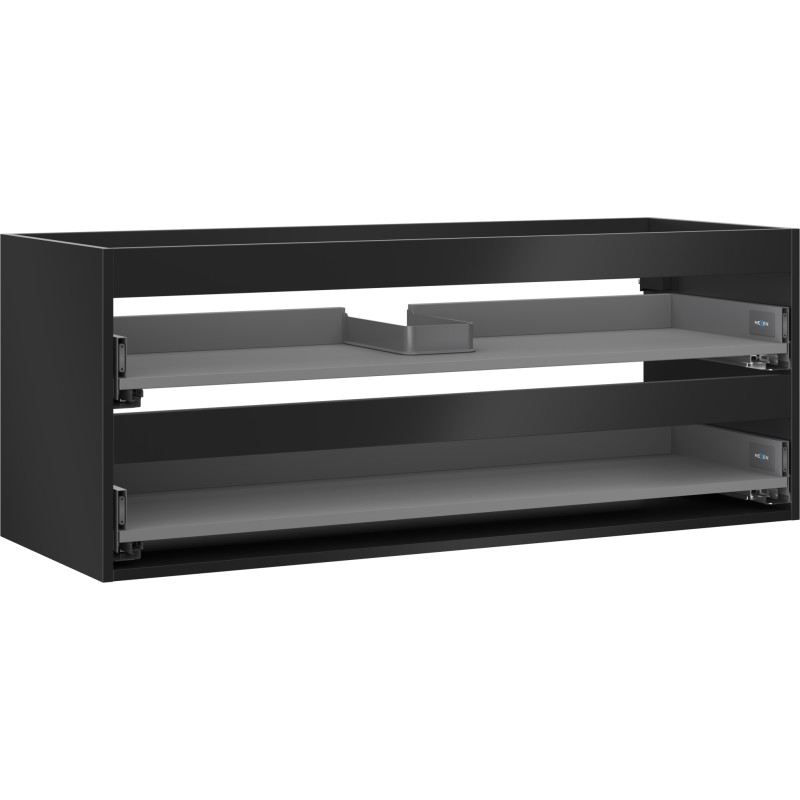 Mexen Box-A korpus szafki podumywalkowej 120 cm, 2 szuflady, czarny mat - 91AX0-1200-470-2-71
