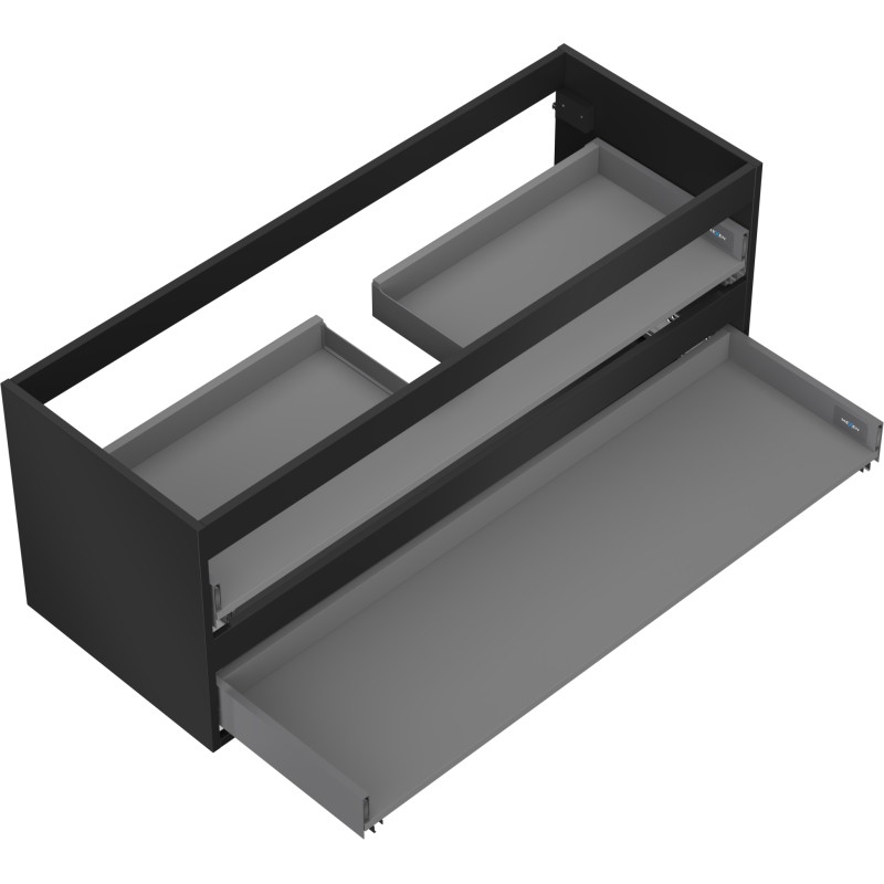 Mexen Box-A korpus szafki podumywalkowej 120 cm, 2 szuflady, czarny mat - 91AX0-1200-470-2-71