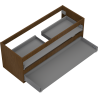 Mexen Box-A korpus szafki podumywalkowej 120 cm, 2 szuflady, orzech - 91AX0-1200-470-2-86