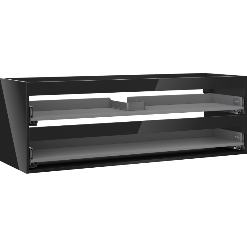 Mexen Box-A korpus szafki podumywalkowej 140 cm, 2 szuflady, czarny połysk - 91AX0-1400-470-2-70