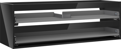 Mexen Box-A korpus szafki podumywalkowej 140 cm, 2 szuflady, czarny połysk - 91AX0-1400-470-2-70