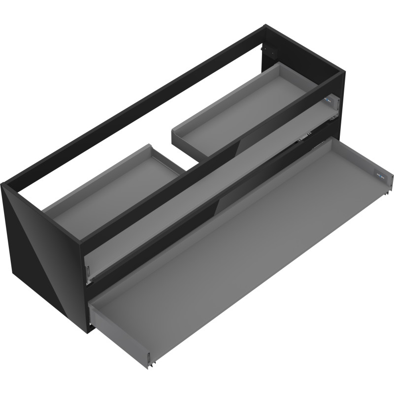 Mexen Box-A korpus szafki podumywalkowej 140 cm, 2 szuflady, czarny połysk - 91AX0-1400-470-2-70