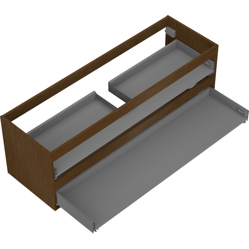 Mexen Box-A korpus szafki podumywalkowej 140 cm, 2 szuflady, orzech - 91AX0-1400-470-2-86