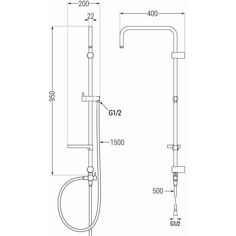 Mexen X kolumna prysznicowa, czarna - 7939199-70