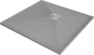 Mexen Stone+ brodzik kompozytowy kwadratowy 70 x 70 cm, szary-beton - 44617070