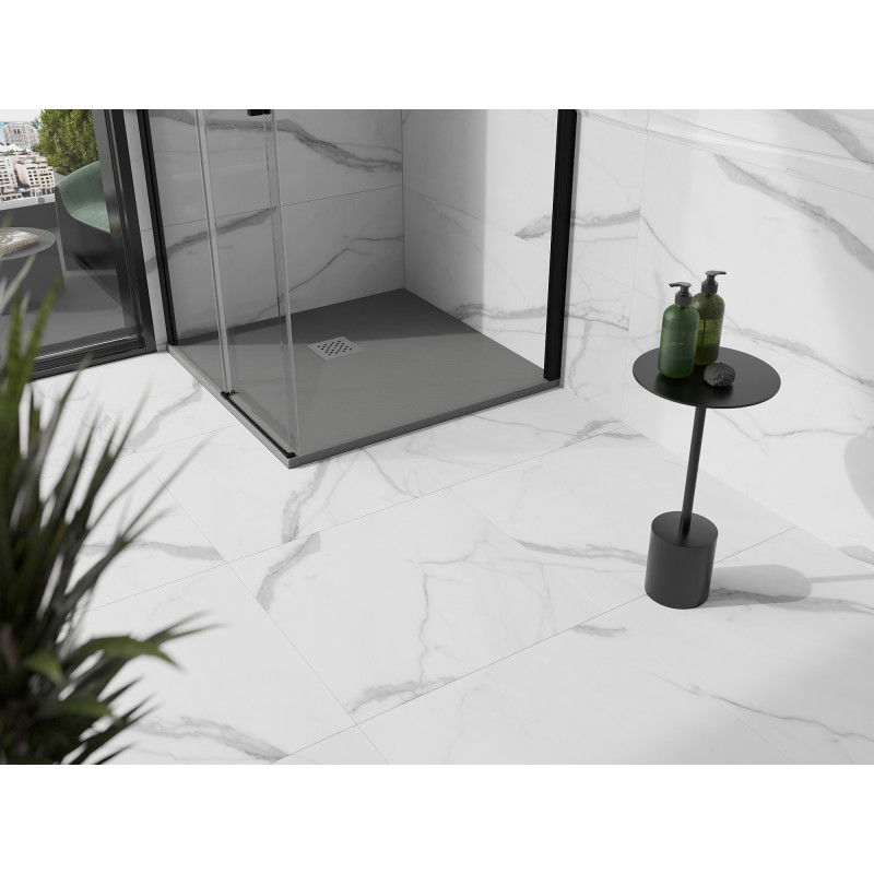 Mexen Stone+ brodzik kompozytowy kwadratowy 80 x 80 cm, szary-beton - 44618080