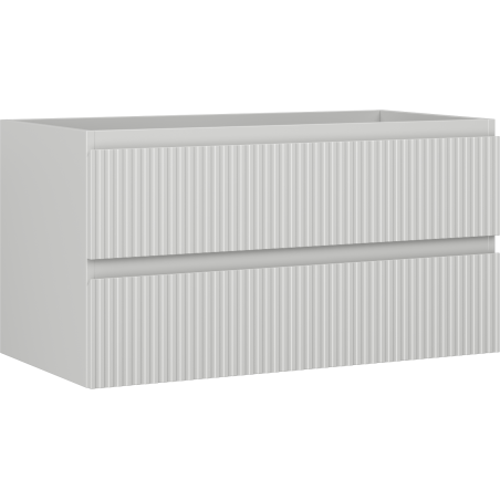 Mexen Rivel szafka łazienkowa podumywalkowa 90 cm, 2 szuflady, ryflowana , szara mat - 91A20-09047-2-BFF62