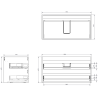 Mexen Rivel szafka łazienkowa podumywalkowa 90 cm, 2 szuflady, ryflowana , grafit mat - 91A20-09047-2-BFF66