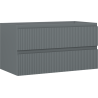 Mexen Rivel szafka łazienkowa podumywalkowa 90 cm, 2 szuflady, ryflowana , grafit mat - 91A20-09047-2-BFF66