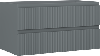 Mexen Rivel szafka łazienkowa podumywalkowa 90 cm, 2 szuflady, ryflowana , grafit mat - 91A20-09047-2-BFF66