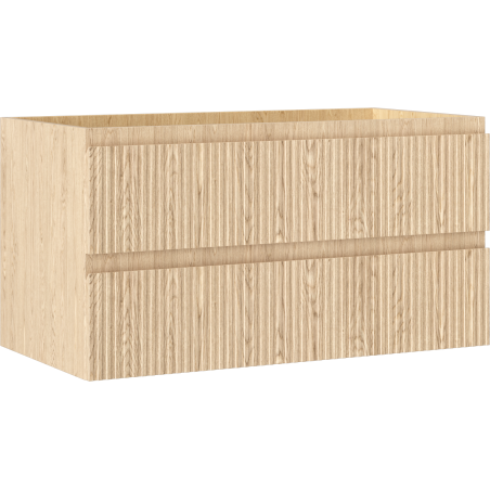 Mexen Rivel szafka łazienkowa podumywalkowa 90 cm, 2 szuflady, ryflowana , dąb - 91A20-09047-2-BFF81