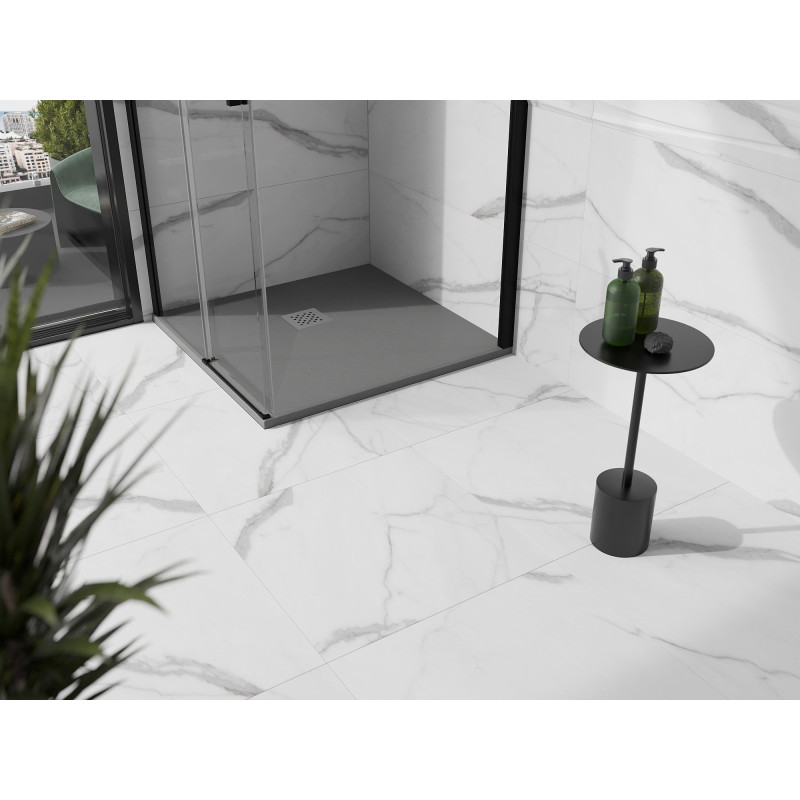 Mexen Stone+ brodzik kompozytowy kwadratowy 90 x 90 cm, szary-beton - 44619090