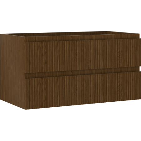 Mexen Rivel szafka łazienkowa podumywalkowa 90 cm, 2 szuflady, ryflowana , orzech - 91A20-09047-2-BFF86