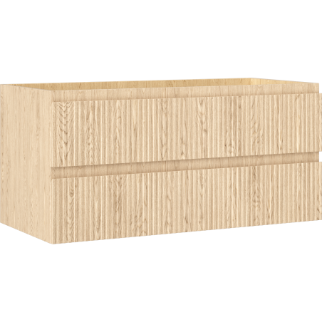 Mexen Rivel szafka łazienkowa podumywalkowa 100 cm, 2 szuflady, ryflowana , dąb - 91A20-10047-2-BFF81