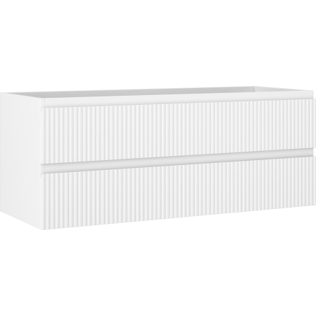 Mexen Rivel szafka łazienkowa podumywalkowa 120 cm, 2 szuflady, ryflowana , biała mat - 91A20-12047-2-BFF01