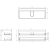 Mexen Rivel szafka łazienkowa podumywalkowa 120 cm, 2 szuflady, ryflowana , biała mat - 91A20-12047-2-BFF01