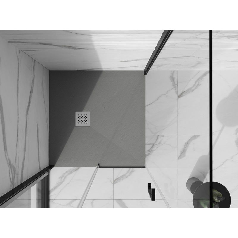 Mexen Stone+ brodzik kompozytowy kwadratowy 100 x 100 cm, szary-beton - 44611010