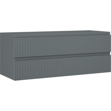 Mexen Rivel szafka łazienkowa podumywalkowa 120 cm, 2 szuflady, ryflowana , grafit mat - 91A20-12047-2-BFF66