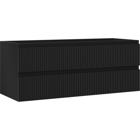Mexen Rivel szafka łazienkowa podumywalkowa 120 cm, 2 szuflady, ryflowana , czarna mat - 91A20-12047-2-BFF71