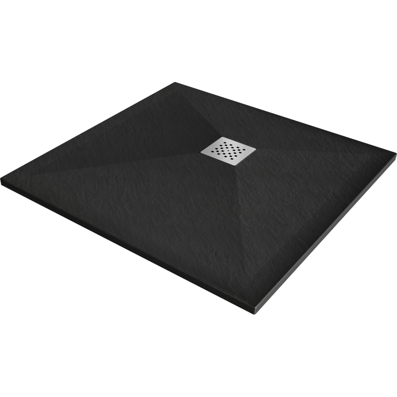 Mexen Stone+ brodzik kompozytowy kwadratowy 70 x 70 cm, czarny - 44707070