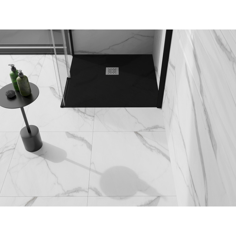 Mexen Stone+ brodzik kompozytowy kwadratowy 80 x 80 cm, czarny - 44708080