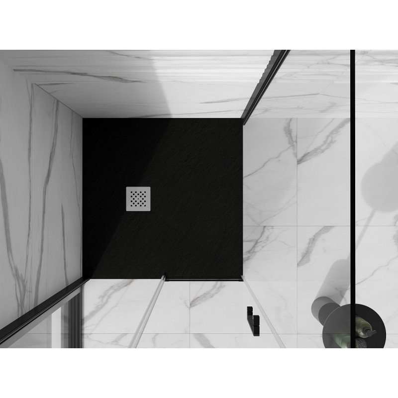 Mexen Stone+ brodzik kompozytowy kwadratowy 90 x 90 cm, czarny - 44709090