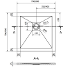 Mexen Stone+ brodzik kompozytowy kwadratowy 70 x 70 cm, czarny - 44707070