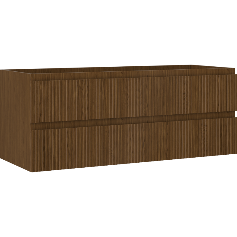 Mexen Rivel szafka łazienkowa podumywalkowa 120 cm, 2 szuflady, ryflowana , orzech - 91A20-12047-2-BFF86