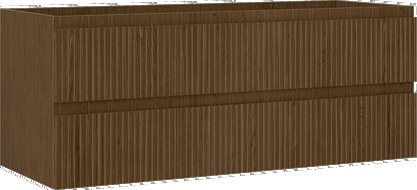 Mexen Rivel szafka łazienkowa podumywalkowa 120 cm, 2 szuflady, ryflowana , orzech - 91A20-12047-2-BFF86