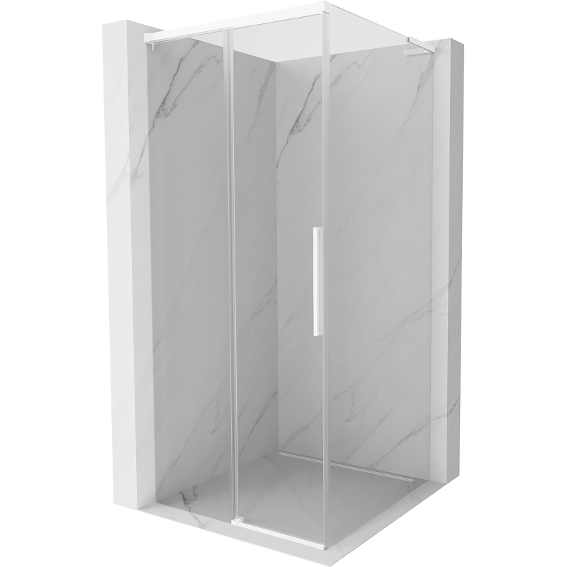 Mexen Rox L kabina prysznicowa rozsuwana 90 x 90 cm, transparent, biała - 8C2L-090-090-20-00